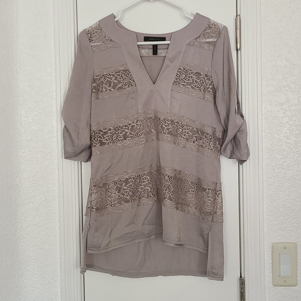 BCBGMaxaria Gray lace shirt